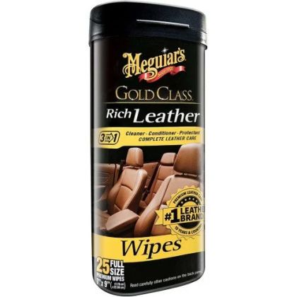 Set 25 servetele intretinere piele MEGUIARS Rich Leather Wipes G10900MG