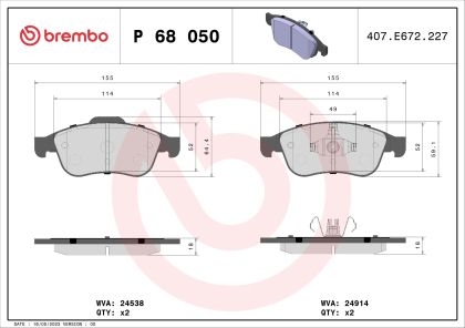 Placute frana BREMBO P68050X
