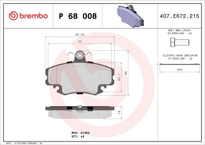Placute frana BREMBO P68008