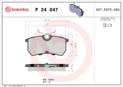 Placute frana BREMBO P24047