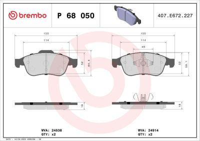 Placute frana BREMBO P68050X