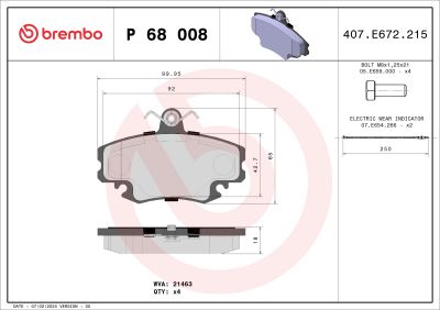 Placute frana BREMBO P68008