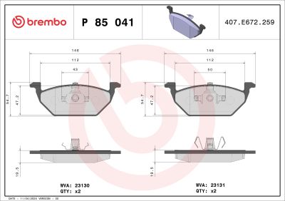 Placute frana BREMBO P85041X