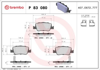 Placute frana BREMBO P83080
