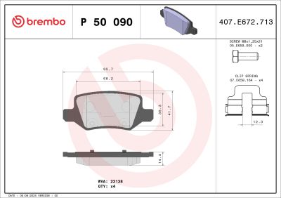 Placute frana BREMBO P50090